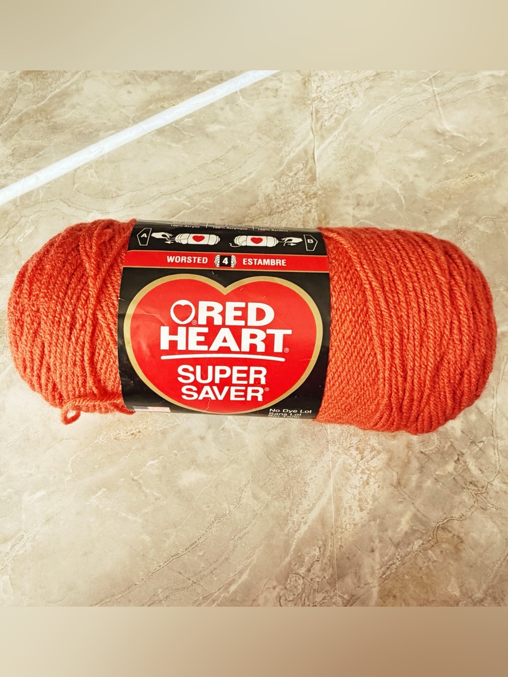Red Heart Super Saver Yarn in Coral #4 Worsted